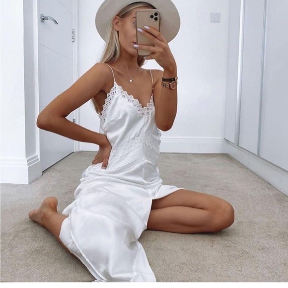 Zara Dresses & Skirts - NWT Zara New Satin Camisole Long Lingerie
Dress SMALL